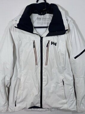 Helly Hansen Women Ski Snow Jacket White M H2Flow HellyTech PrimaLoft Motionista